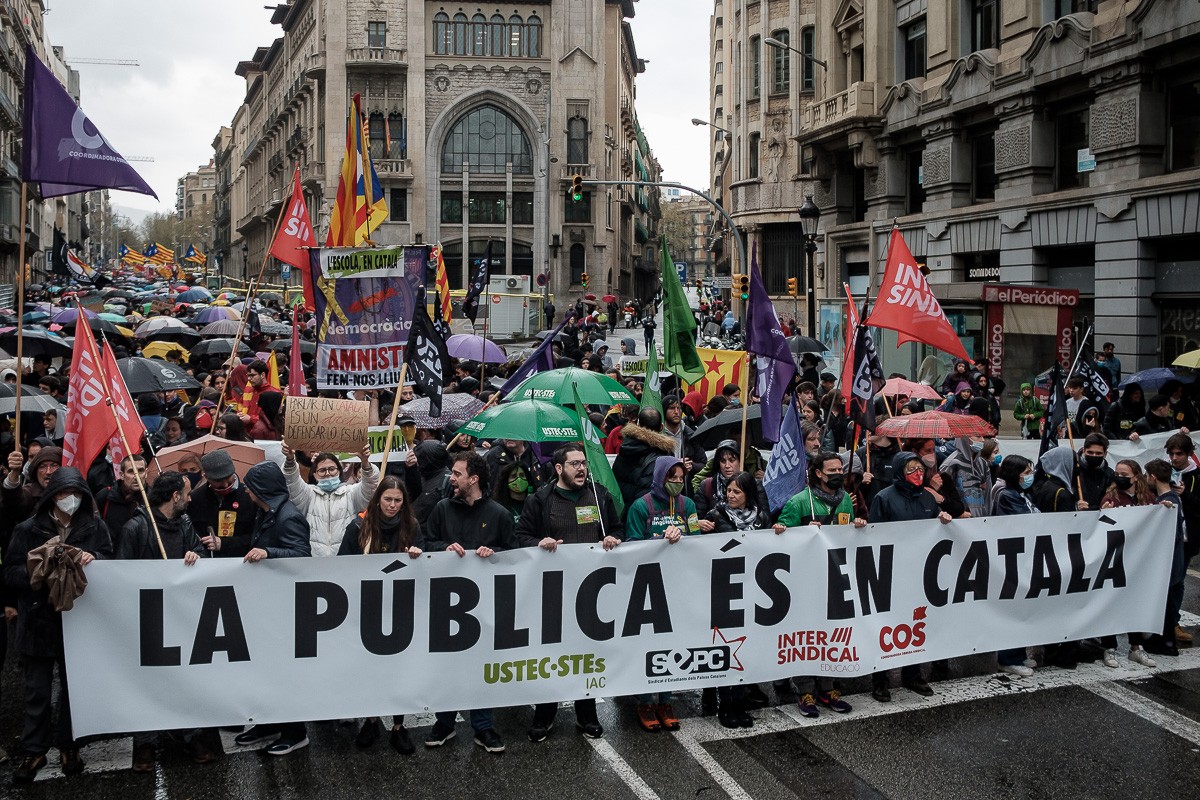 Manifestació per l'escola en català el passat 23 de març a Barcelona