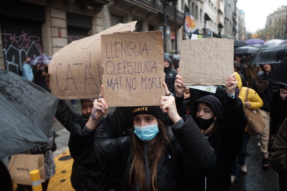Docents i estudiants, en defensa de la immersió a l'escola catalana