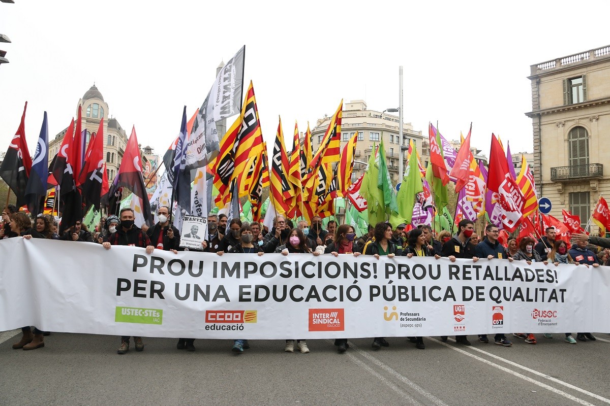 La manifestació d'aquest dimarts a Barcelona.