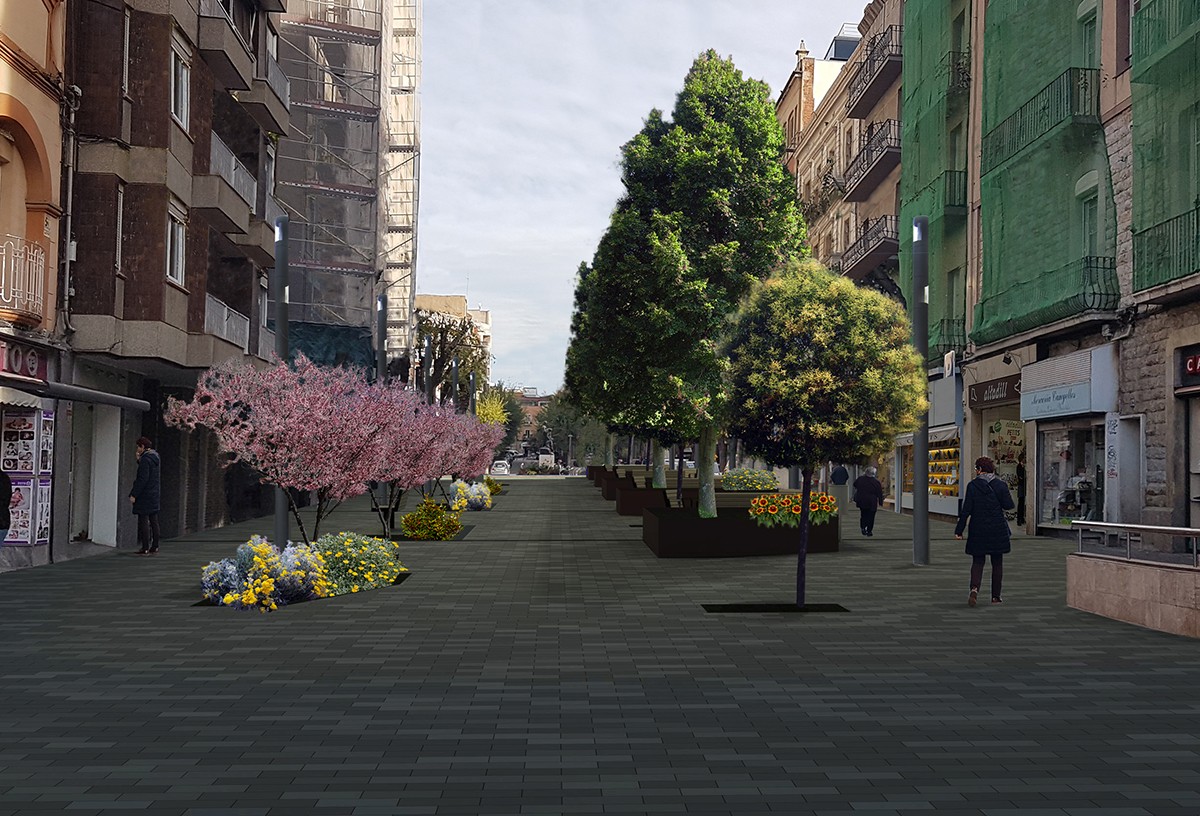 Recreació virtual del carrer Canyelles un cop finalitzin les obres.