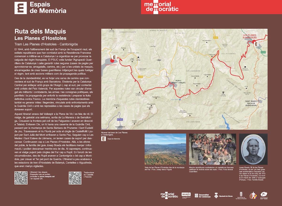 Plafó de la ruta dels maquis: de les Planes d'Hostoles a Cantonigròs.