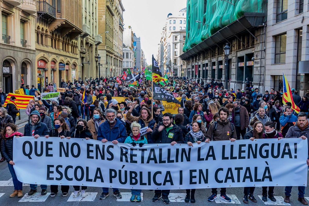 Manifestació en defensa de l'escola catalana