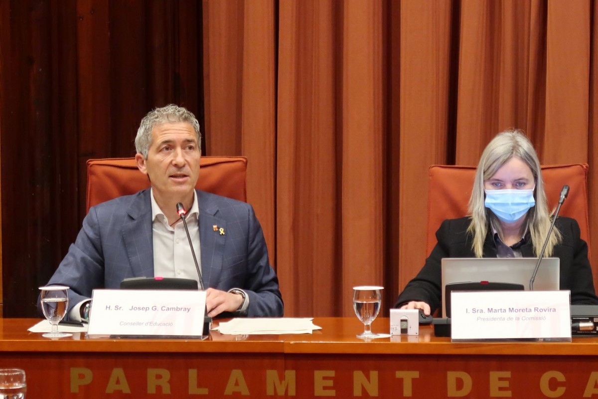 El conseller d'Educació, Josep González-Cambray, aquest dilluns al Parlament