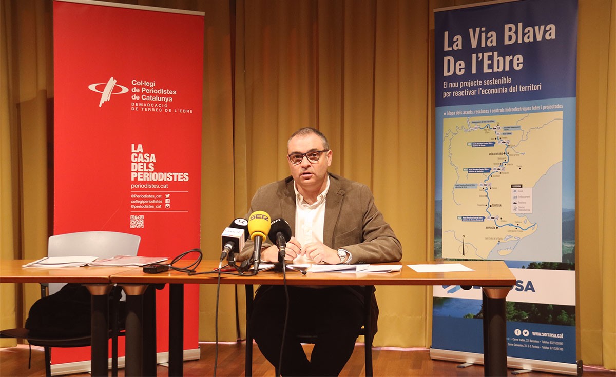 Joaquim Vallès, portaveu de Sercosa, en roda de premsa.