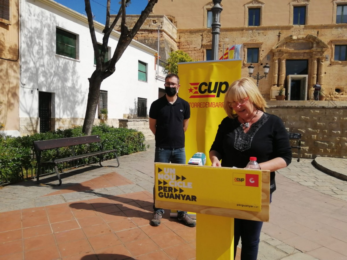 La roda de premsa celebrada aquest dissabte a la plaça del Castell de Torredembarra.