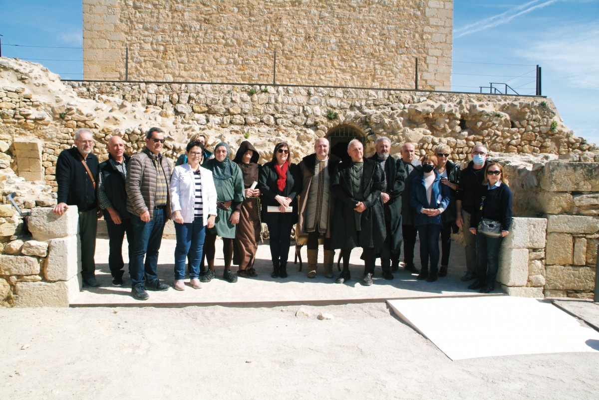 Recreació de la signatura de la Carta Pobla d'Ulldecona este dissabte, al Castell
