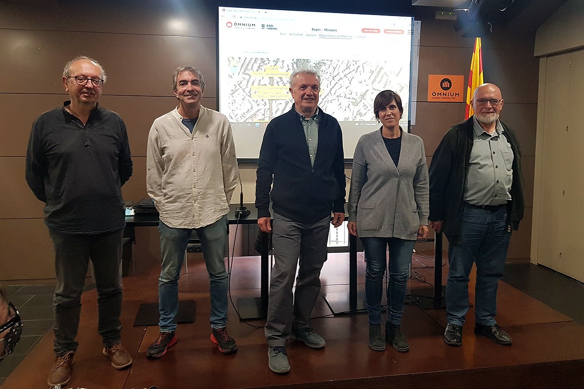 Estrada, Capdevila, Vinyoli, Vilajosana i Huguet en la presentació de la iniciativa