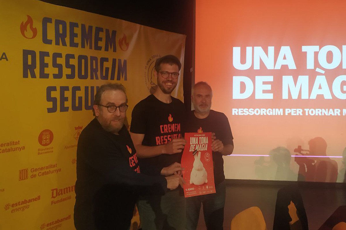 Amadeu Lleopart, Jordi Pota i Fel Faixedas, durant la roda de premsa de presentació a Tona.
