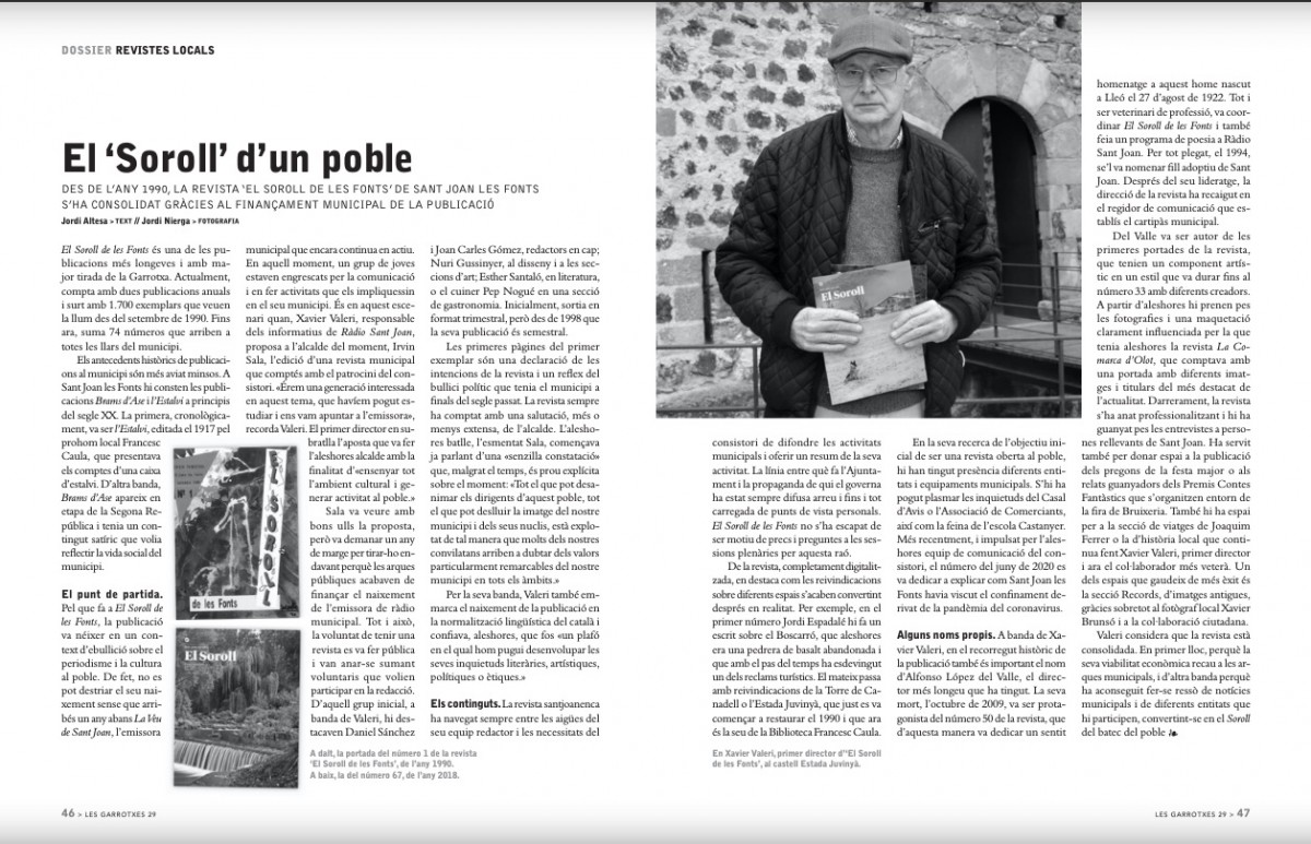 Un dels reports del dossier sobre revistes locals de «Les Garrotxes».