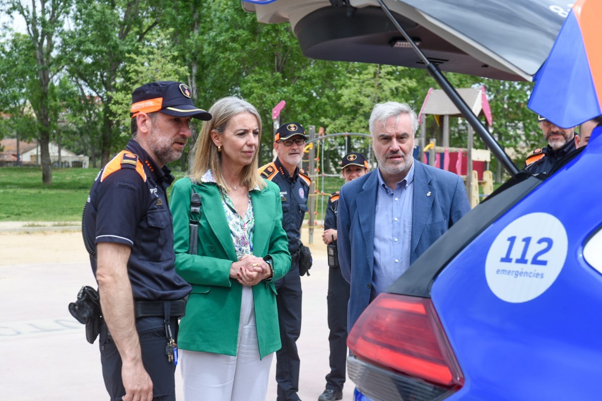 L'alcaldessa Mireia Ingla amb el regidor de seguretat Francesc Carol