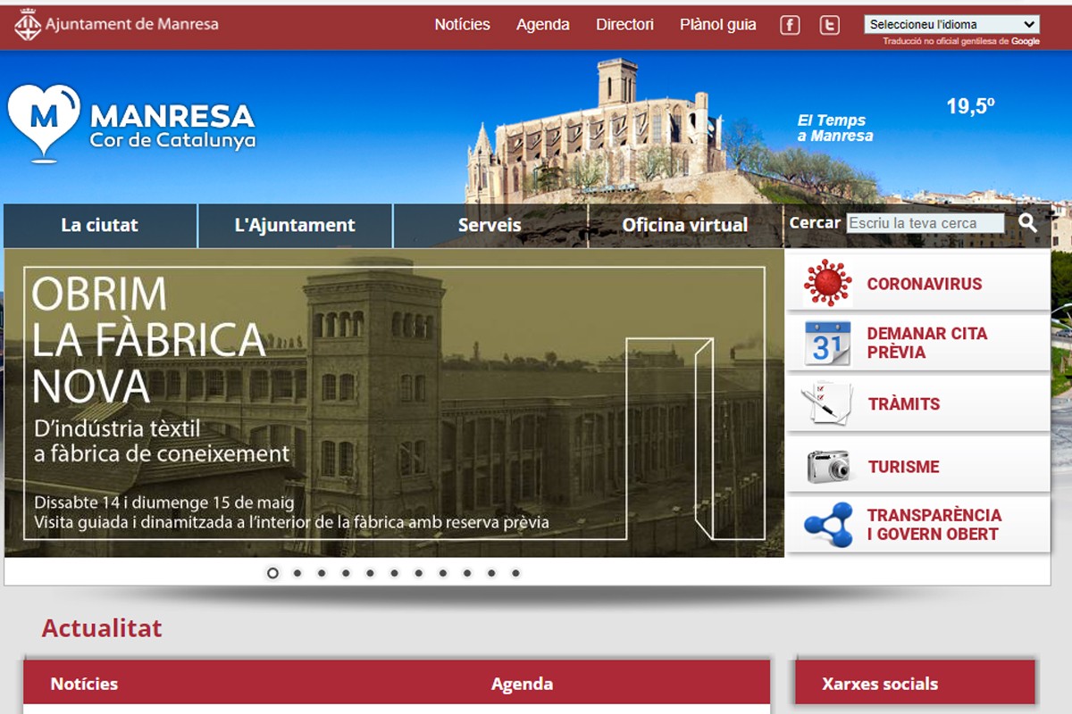 Portal web de l'Ajuntament de Manresa