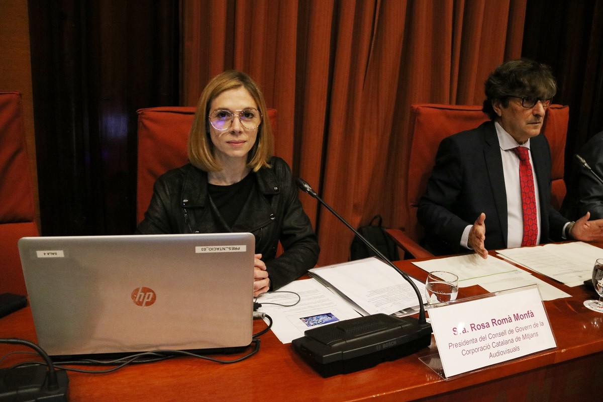 La presidenta de la CCMA, Rosa Romà, al Parlament