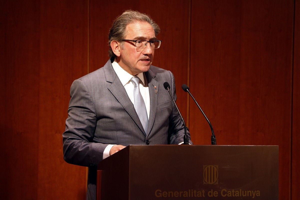 El conseller d'Economia, Jaume Giró, aquest dilluns al Palau de la Generalitat.