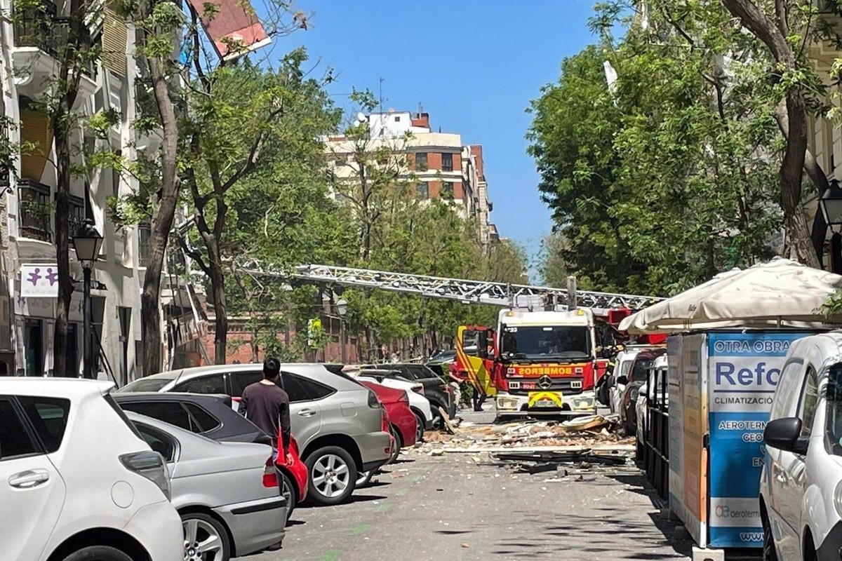 Imatge de l'explosió al barri de Salamanca de Madrid
