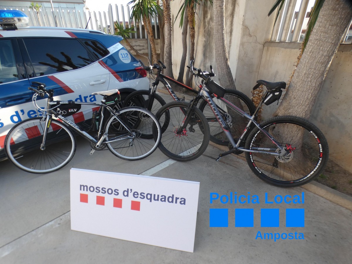 Bicicletes trobades per la Policia Local d’Amposta en coordinació amb els Mossos d’Esquadra 