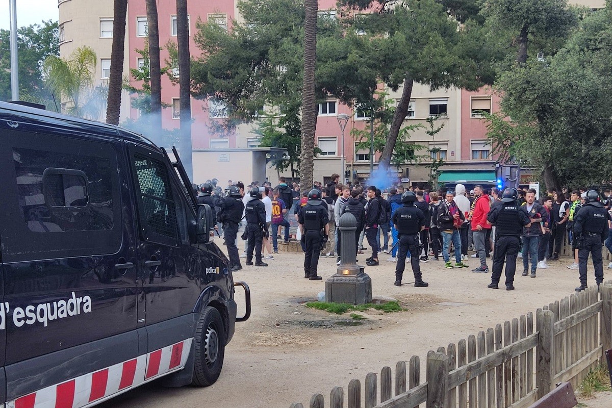 Dispositiu policial dels Mossos al Camp Nou