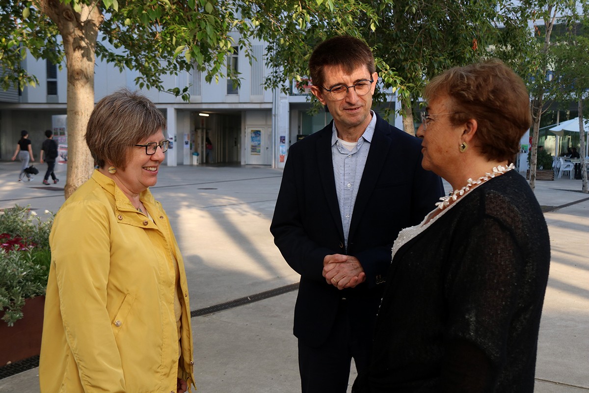 Maria José Figueras, Mercè Gisbert i Josep Pallarès, els tres candidats que concorren a les eleccions de la rectoria de la URV.