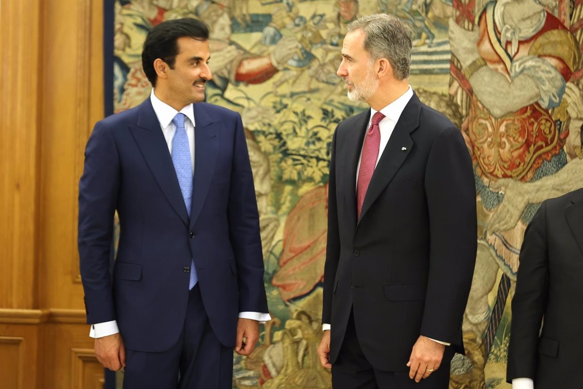 L'emir qatarí i el rei espanyol Felip VI
