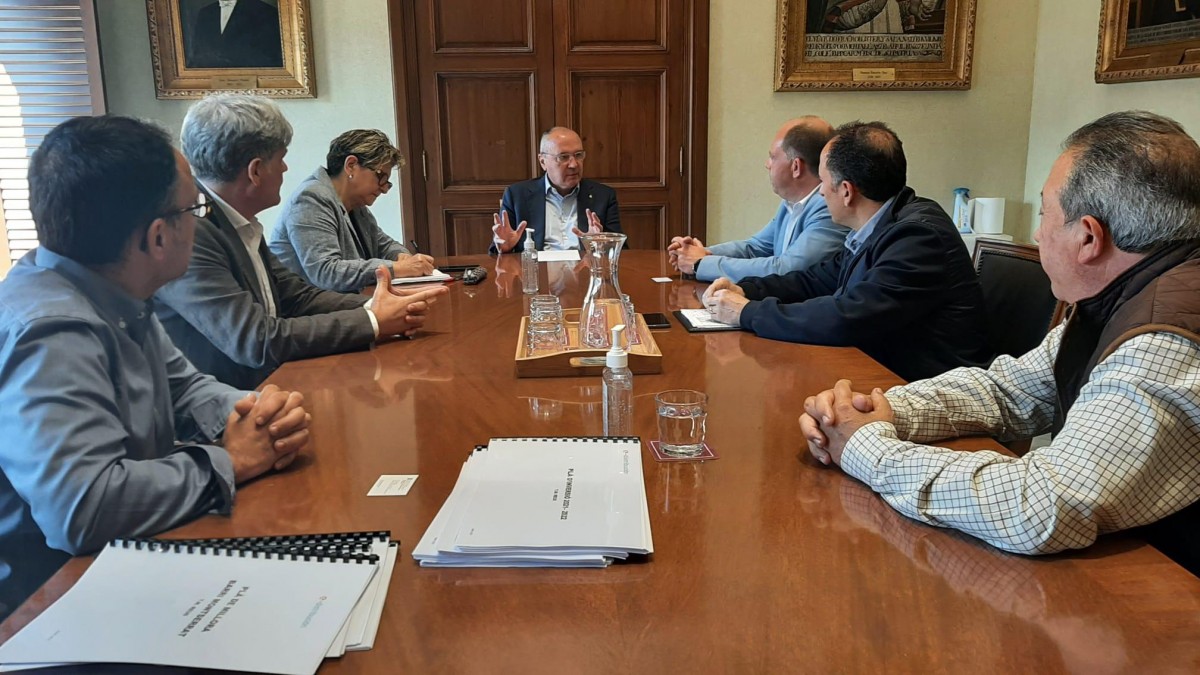 L'alcalde, Carles Pellicer, i responsables d'Endesa a la reunió per les millores en la xarxa elèctrica