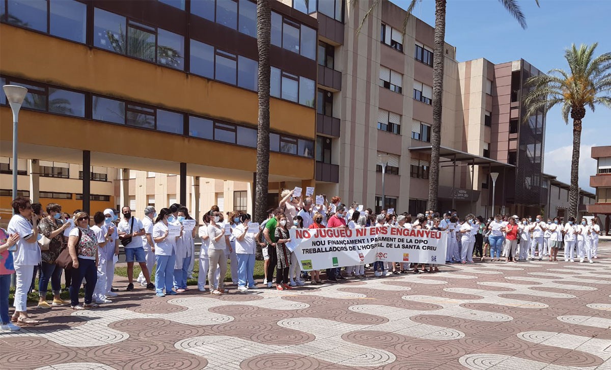 Protesta del personal sanitari, este dijous.