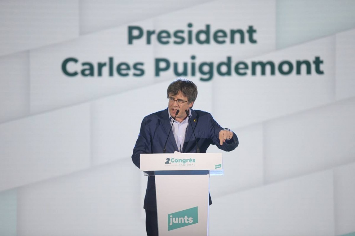 Carles Puigdemont, en l'últim congrés de Junts.