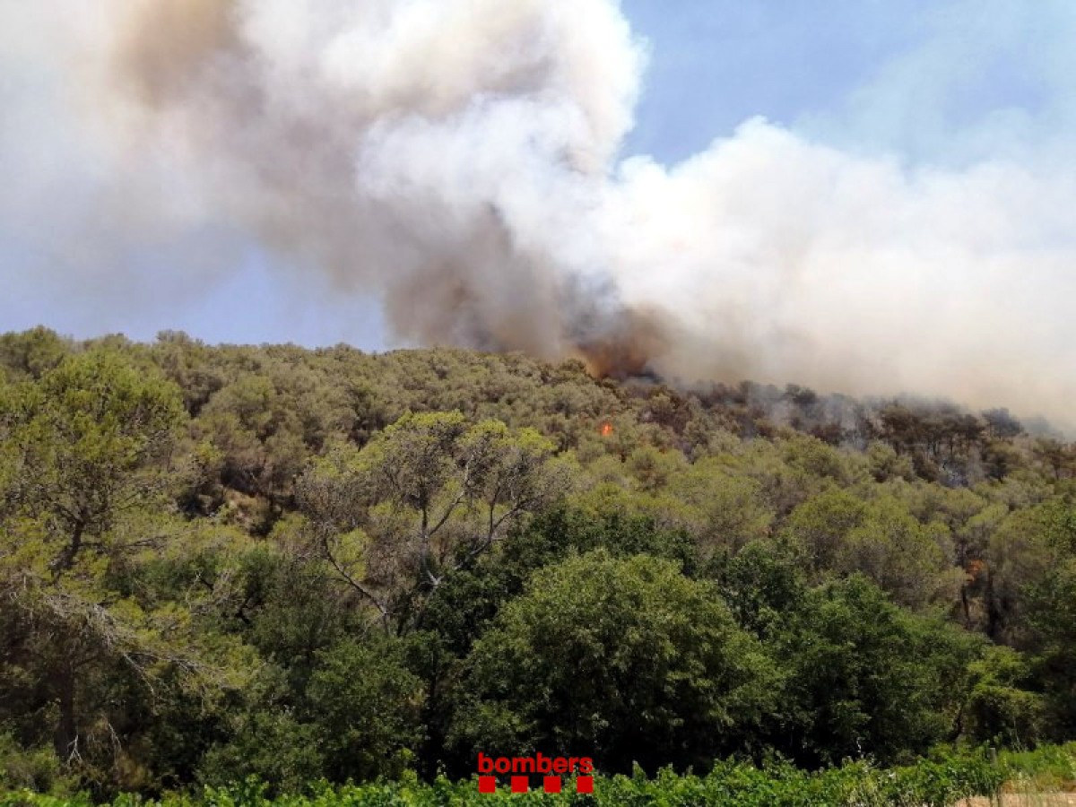 Imatge de l'incendi al massís del Garraf