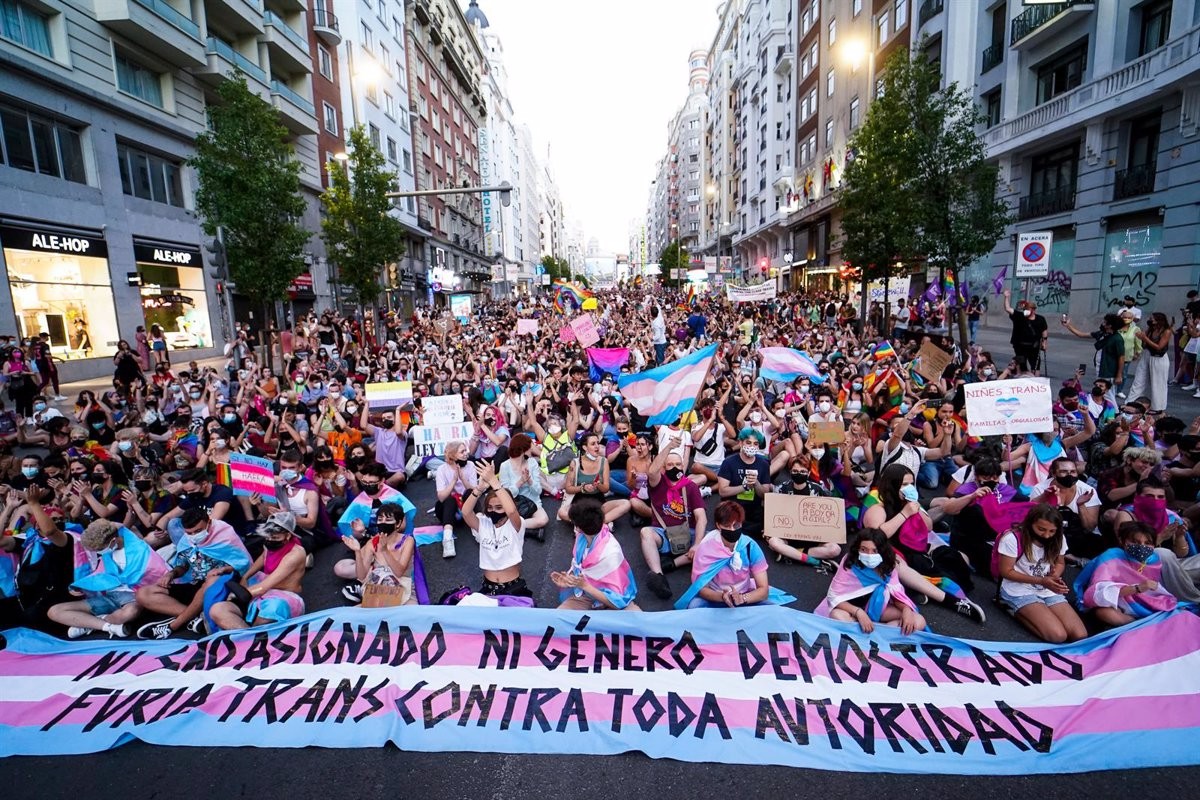 Manifestació del col·lectiu trans a Madrid, en una imatge d'arxiu