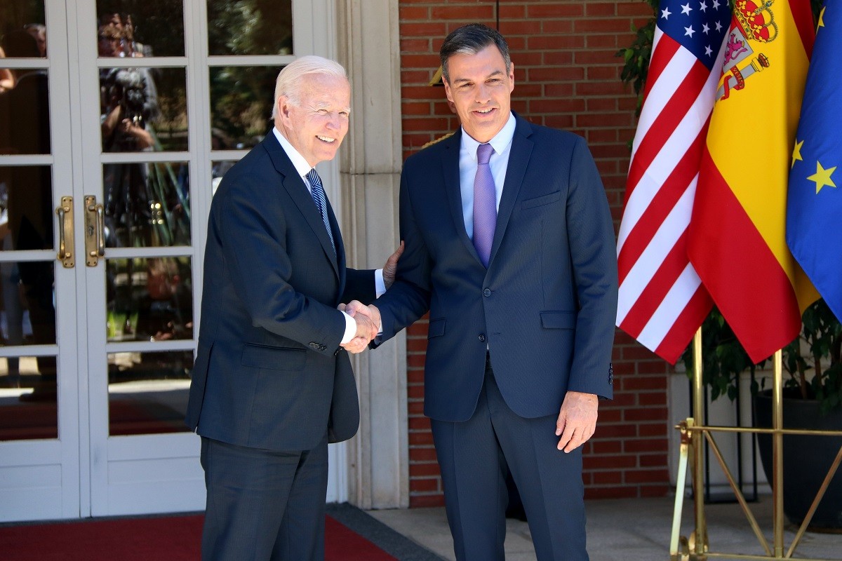 Joe Biden i Pedro Sánchez, a la Moncloa.