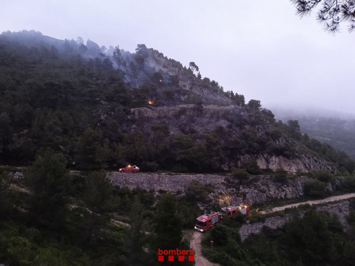 Imatge de l'incendi a Fontscaldes.