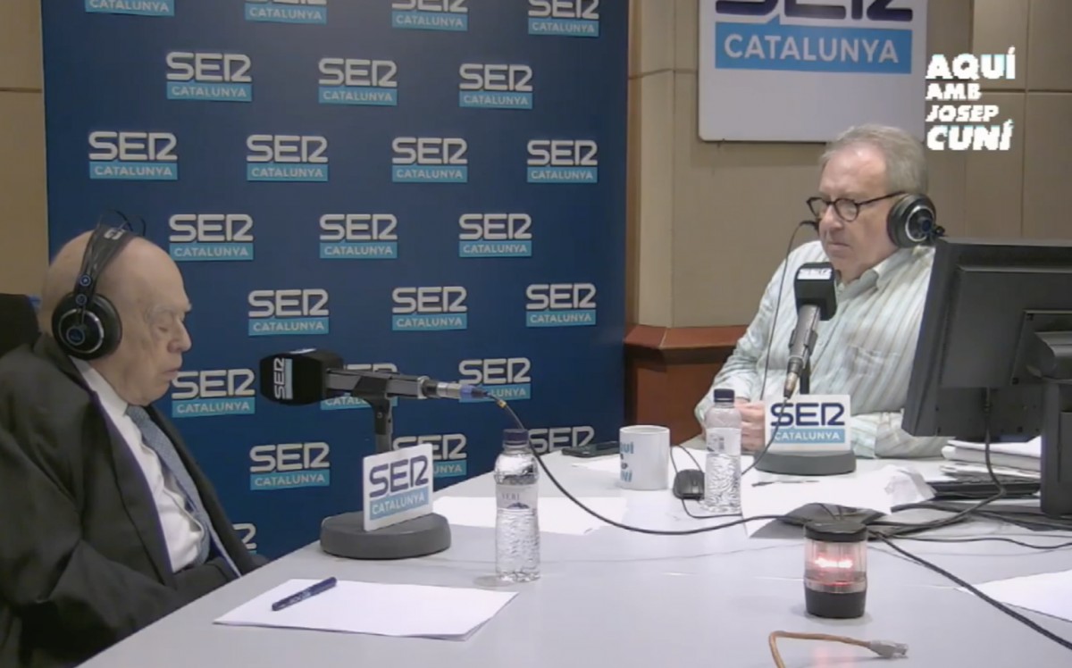 Jordi Pujol i Josep Cuní en un moment de l'entrevista