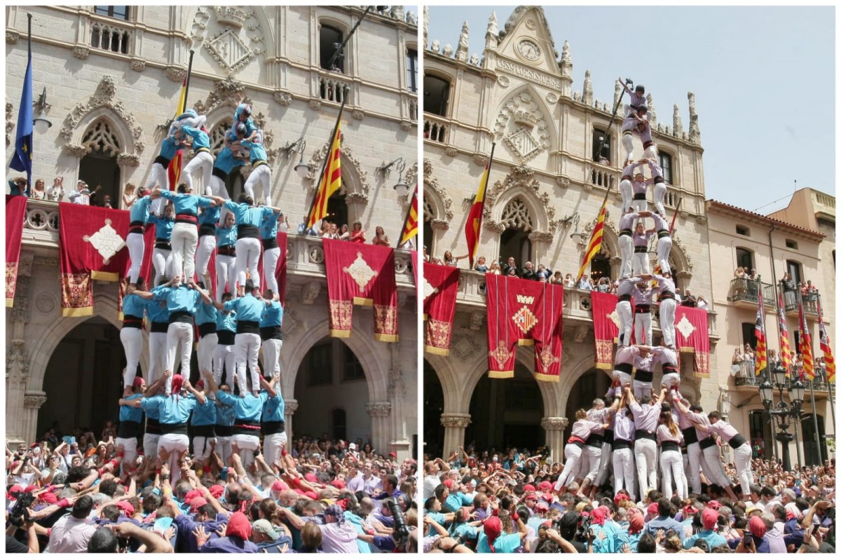 Castellers i Minyons de Terrassa porten a plaça els millors castells per Festa Major. 