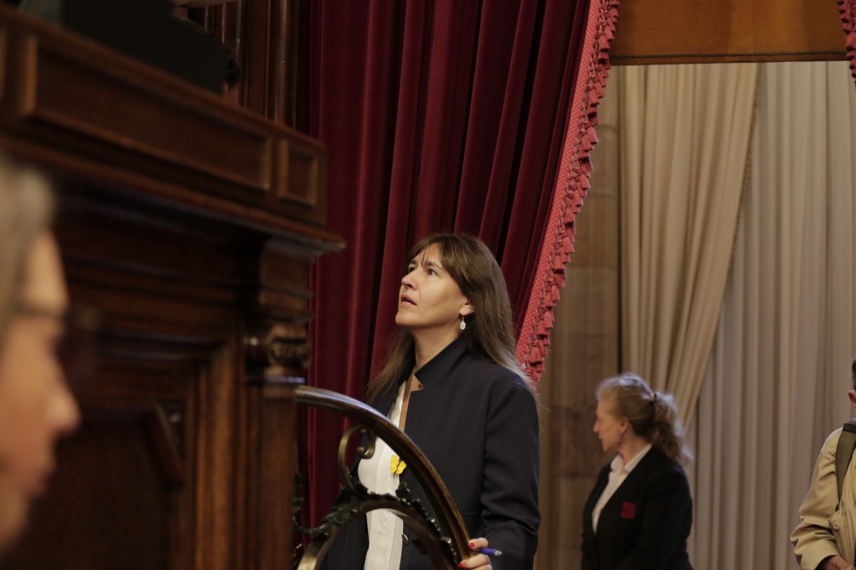 Laura Borràs, durant el ple del Parlament.