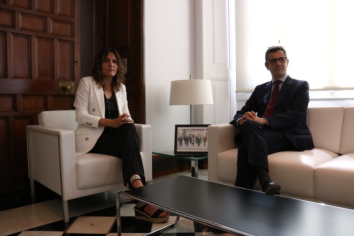 Laura Vilagrà i Félix Bolaños, aquest divendres al Palau de la Generalitat.
