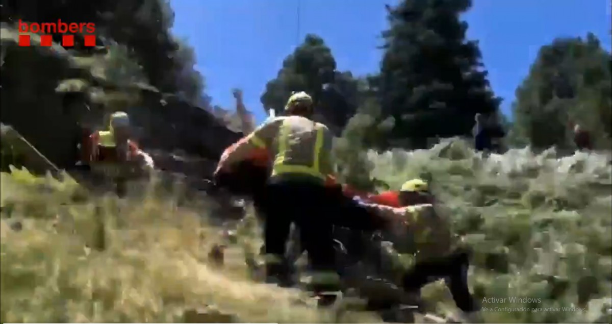 Imatge del video del rescat realitzat pels bombers
