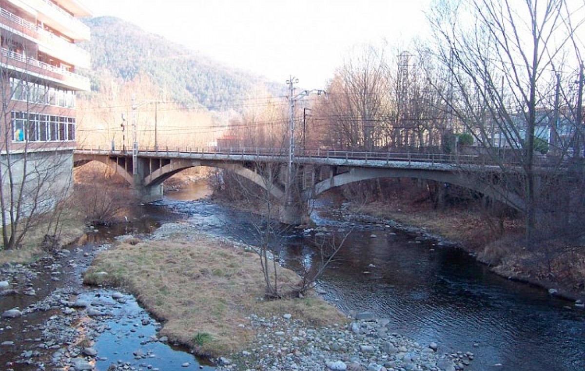 Imatge del pont sobre el riu Ter de Ripoll