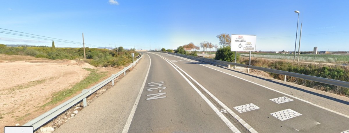 La carretera N-340 a Camarles  on s'ha produït l'accident mortal