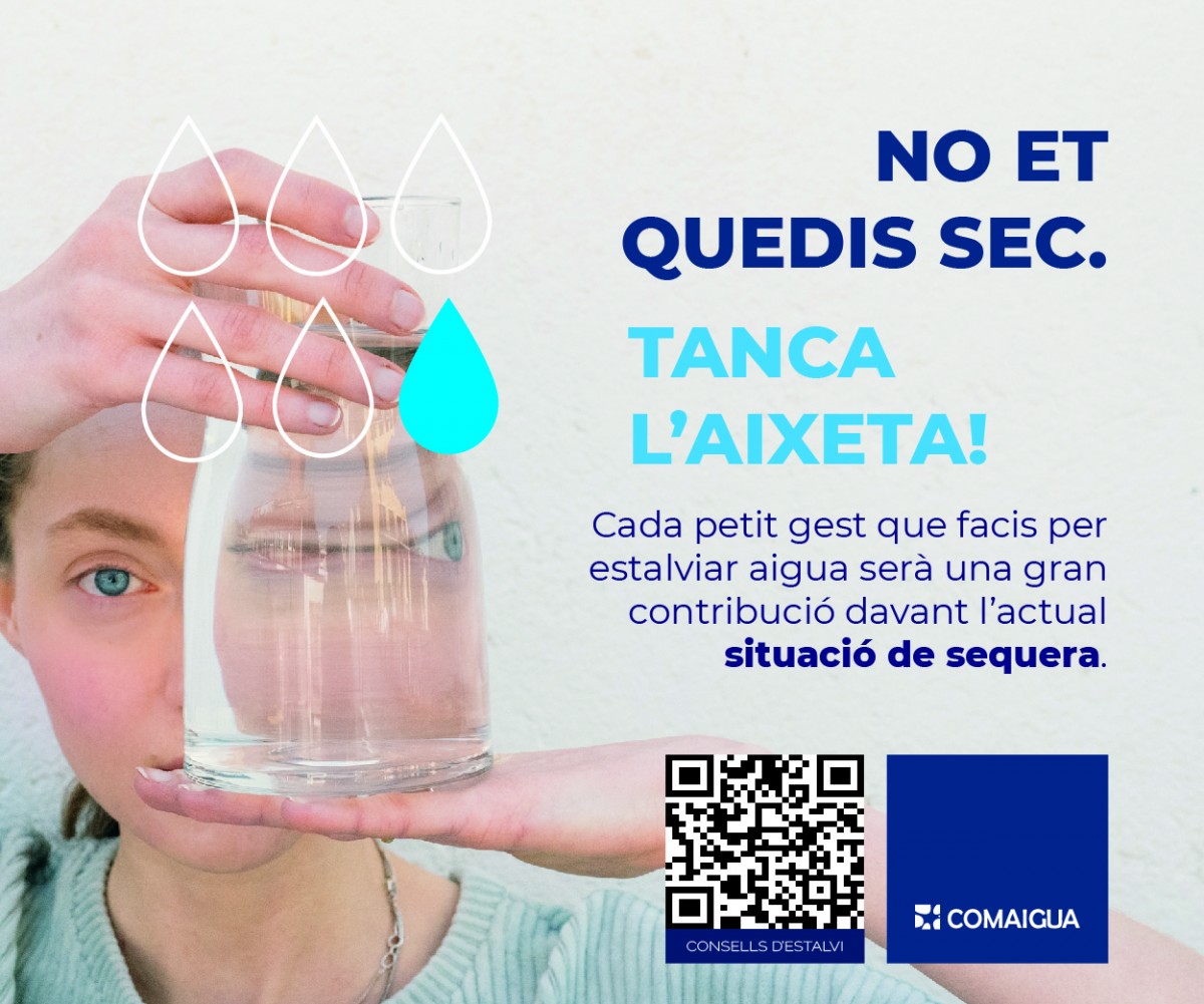 Imatge de la campanya de Comaigua per fer un consum responsable de l'aigua