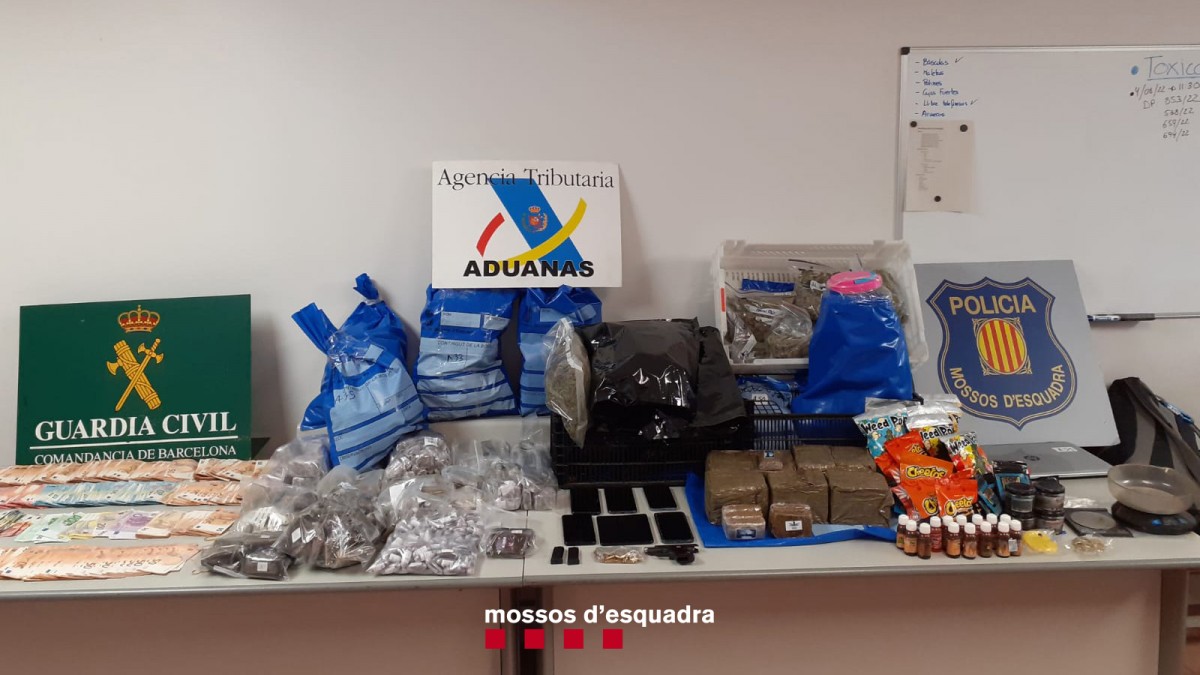 Les drogues intervingudes pels Mossos d'Esquadra en l'escorcoll a l'immoble situat a Sant Adrià del Besòs