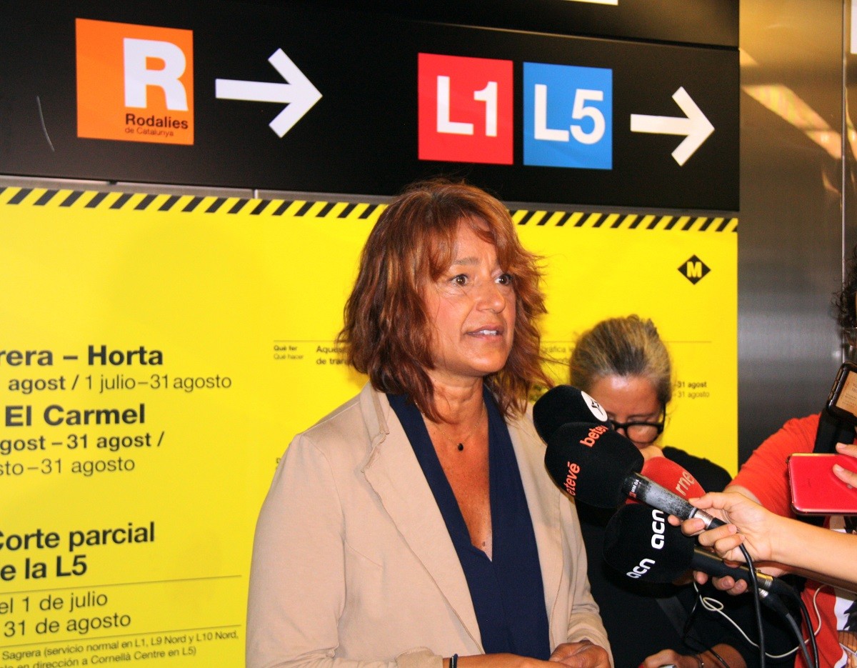 Laia Bonet en la valoració de les obres d'estiu del metro de Barcelona