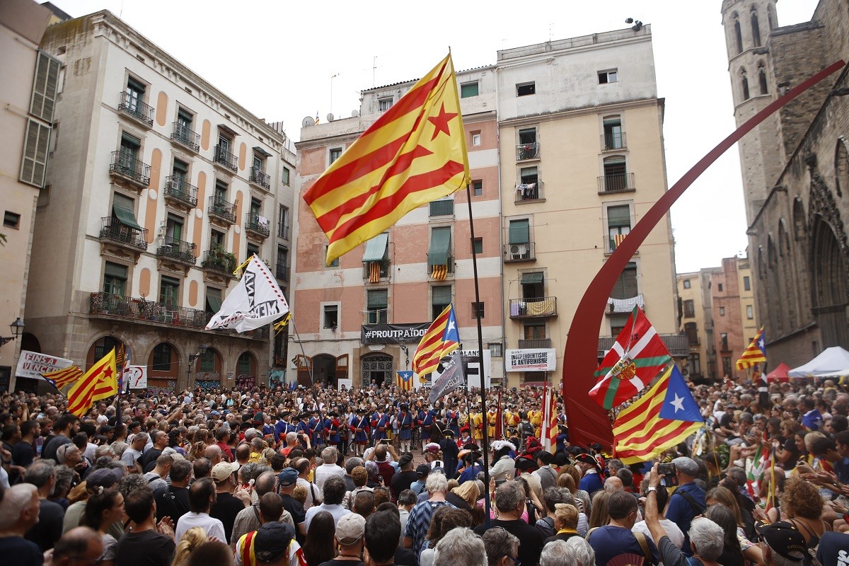 Ambient al Fossar de les Moreres, durant la Diada Nacional de Catalunya