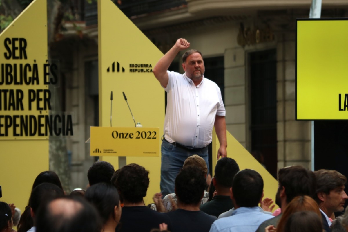 El president d'ERC, Oriol Junqueras, a l'acte de la Diada.