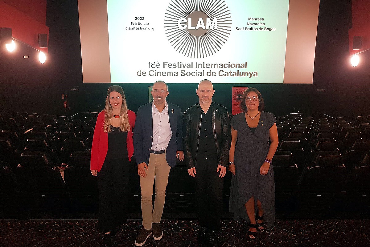 Alba Pérez, Marc Aloy, Esteve Soler i Àdria Mazcuñan durant la presentació del Clam