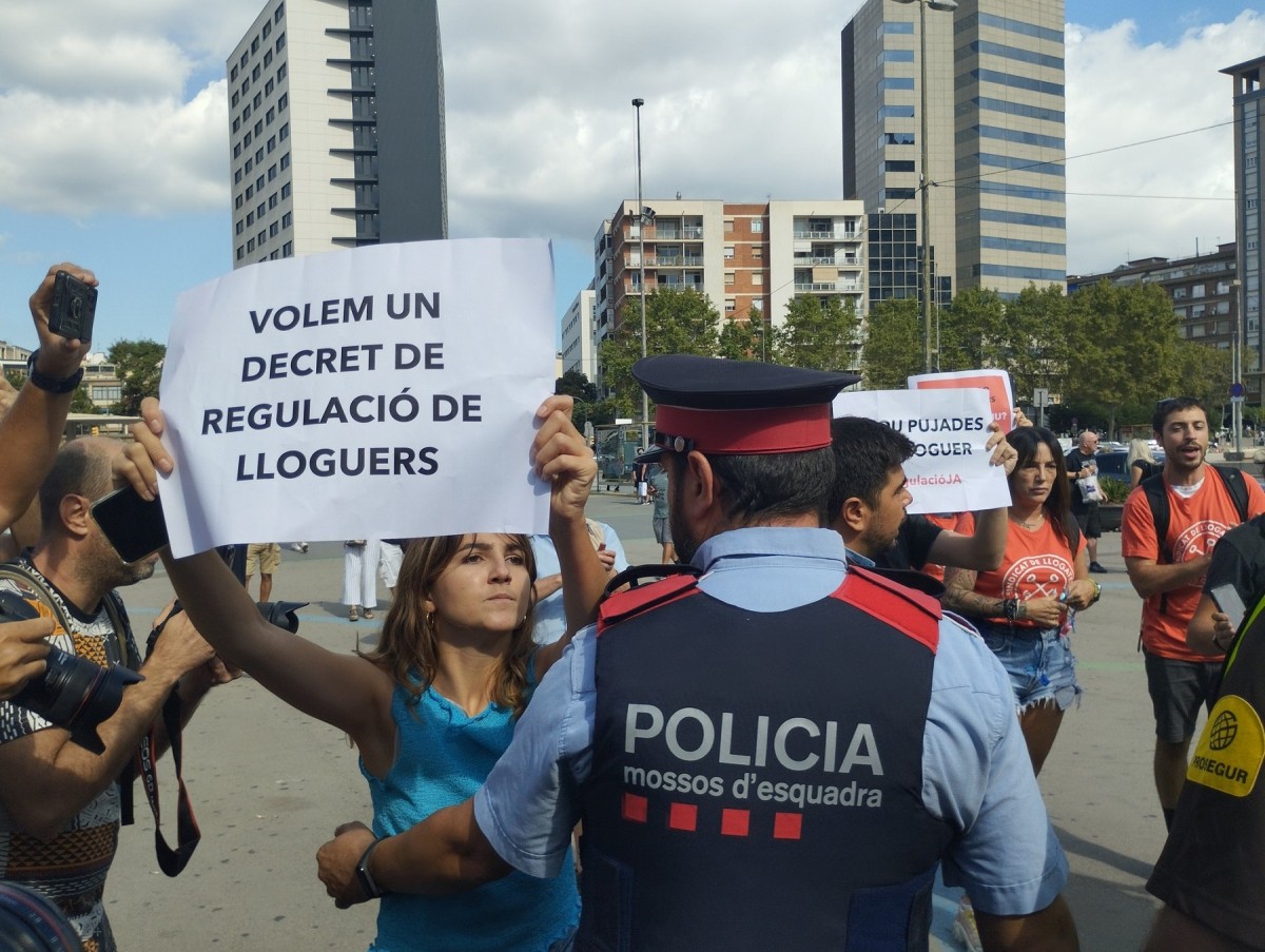 Protesta del Sindicat de Llogateres, aquest divendres, per pressionar el govern espanyol 