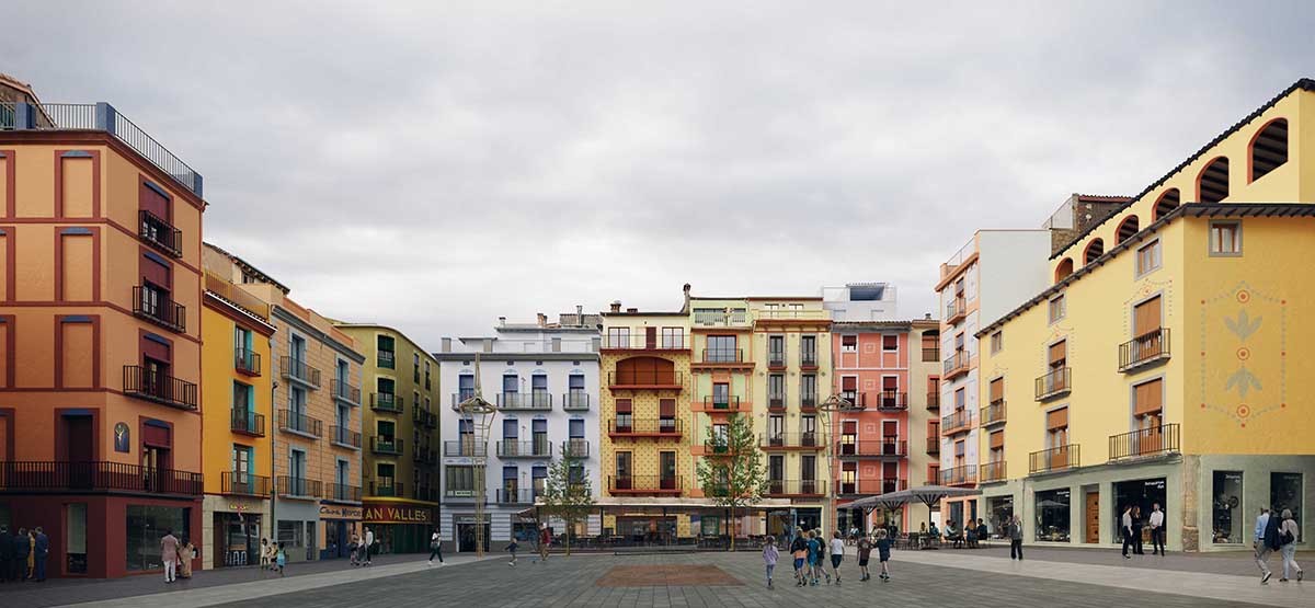 Imatge virtual de la nova plaça Major d'Olot