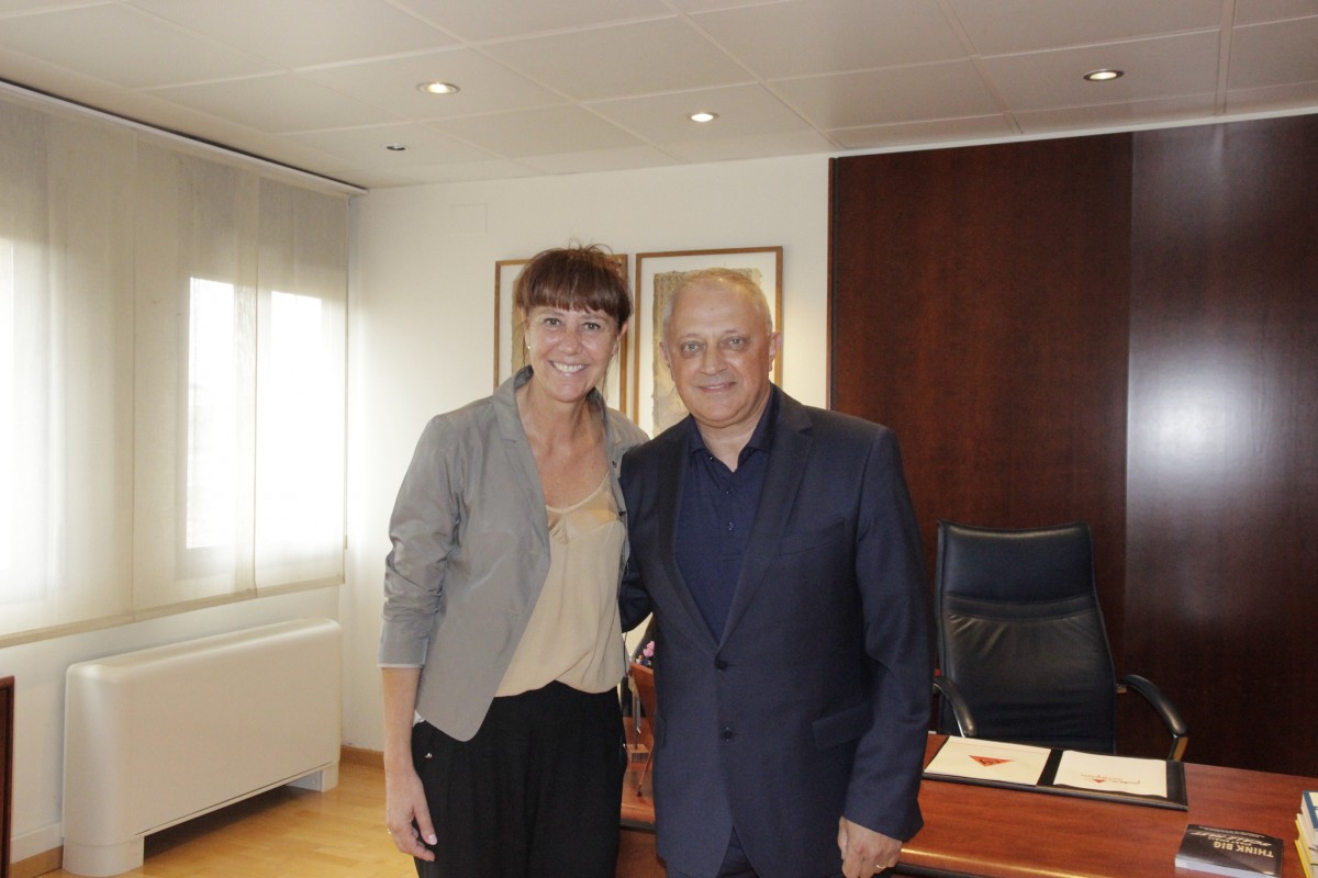 Marta Madrenas, alcaldessa de Girona, amb Josep Lagares, vicepresident de la fundació