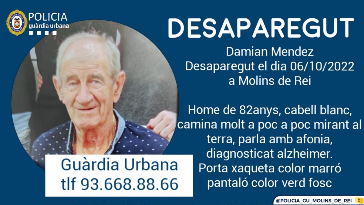 Damián Méndez, l'home desaparegut a Molins aquest dijous.