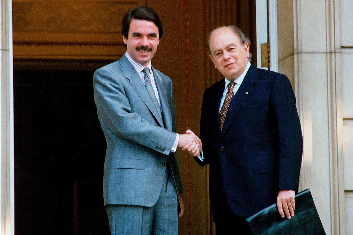 José María Aznar i Jordi Pujol a la Moncloa l'any 1996.