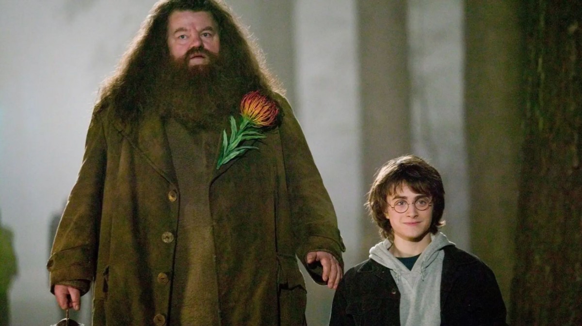 Hagrid i Harry Potter, en una pel·lícula