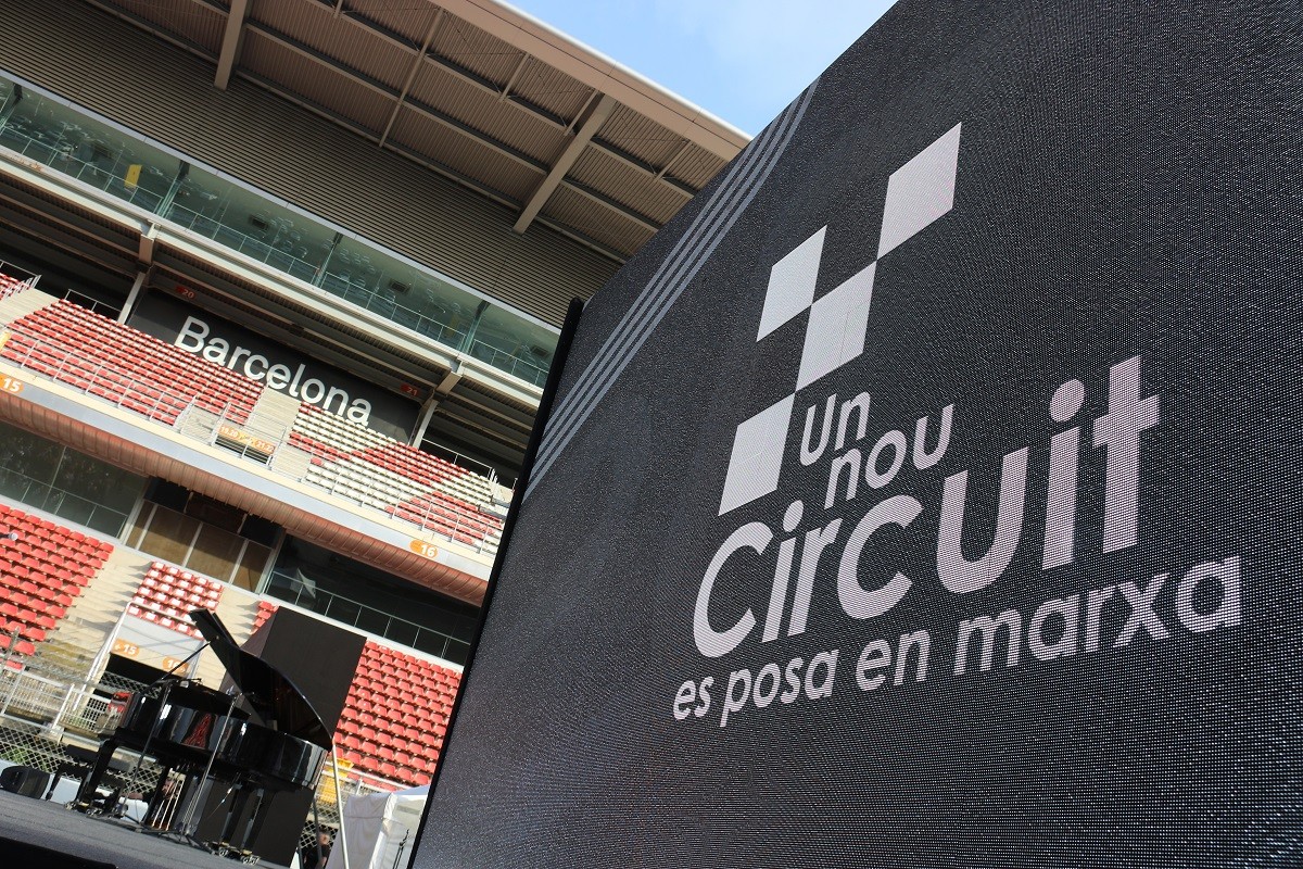 Cartell del nou Pla Estratègic del Circuit de Barcelona-Catalunya en la seva presentació