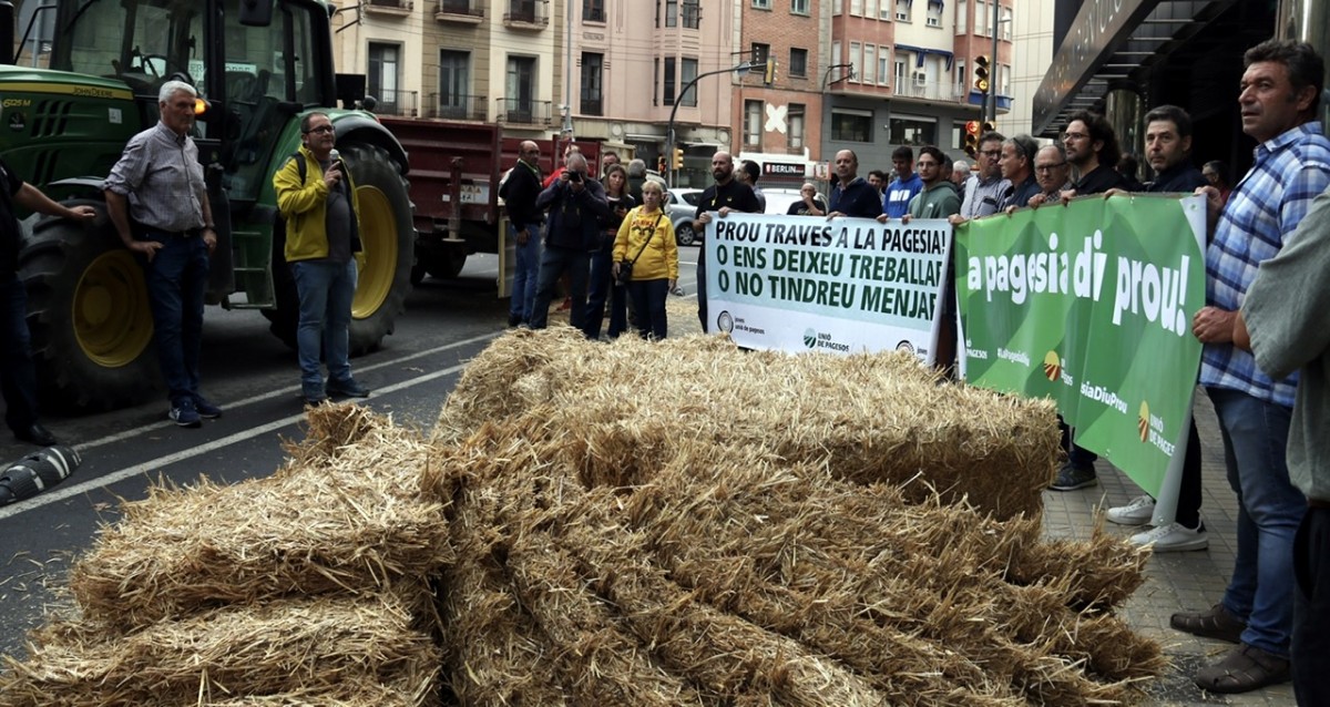 Imatge de la protesta d’Unió de Pagesos